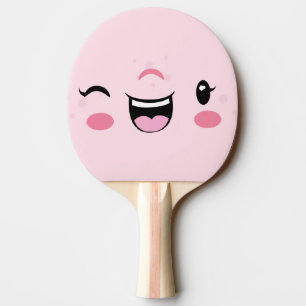 Raquete De Tênis De Mesa Kawaii, Rosa, Face Ping Pong Pong Paddle