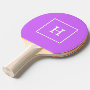 Raquete De Tênis De Mesa Lilac Púrpura Branco enquadrado Monograma inicial