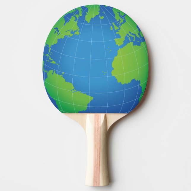 Raquete De Tênis De Mesa Mapa do Mundo (Frente)