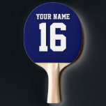 Raquete De Tênis De Mesa Marinho Blue Sports Jersey Team<br><div class="desc">Preppy Solid Color Marinho Blue Team Jersey / Sports Jersey / Futebol Jersey / Rugby Jersey com nome personalizado Personalize-o com seu próprio nome ou nome de equipe e um número. Você pode alterar o tamanho, a cor e o posicionamento do texto se precisar fazer alterações, alterar a cor ou...</div>