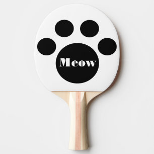 Raquete De Tênis De Mesa Meow bonito do impressão da pata do gato