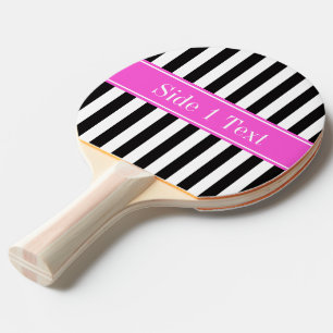 Raquete De Tênis De Mesa Monograma do Nome da Fita Rosa Quente com Stripe B