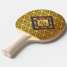 Raquete De Tênis De Mesa Monograma Dourado da elegância