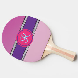 Raquete De Tênis De Mesa Monograma Rosa Magenta