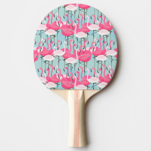 Raquete De Tênis De Mesa Multidão cor-de-rosa e branca de flamingos