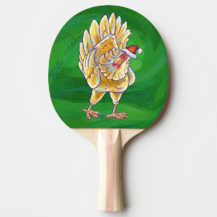 Raquete De Tênis De Mesa Natal De Frango Em Verde