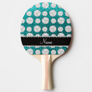 Raquete De Tênis De Mesa Nome personalizado: volleybolas brilhantes aqua