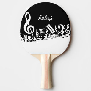 Raquete De Tênis De Mesa Notas musicais misturadas brancas personalizadas