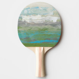 Raquete De Tênis De Mesa Nuvens Brancas Superando Paisagem Linda