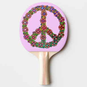 Raquete De Tênis De Mesa O símbolo do sinal de paz floresce bonito