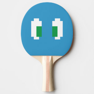 Raquete De Tênis De Mesa Olhos Verdes para Manga de Pixel de 8 Bits
