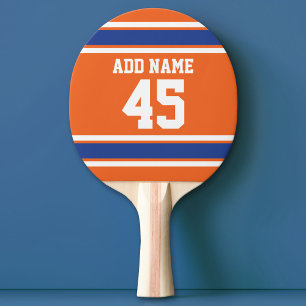 Raquete De Tênis De Mesa Orange Blue Sports Jersey com nome e número