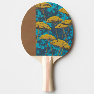 Raquete De Tênis De Mesa Ouro Yseta Garden com fundo azul