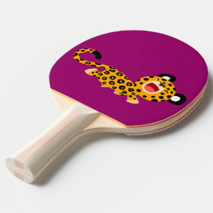 Raquete De Tênis De Mesa Pá faceta de Pong do sibilo do leopardo dos