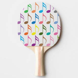 Raquete De Tênis De Mesa Padrão de notas musicais coloridas