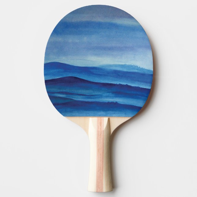 Raquete De Tênis De Mesa Paisagem Ping Pong Paddle, Rubber Vermelha (Frente)