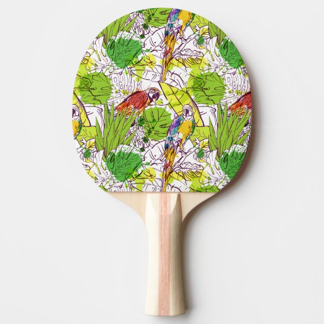 Raquete De Tênis De Mesa Papagaios tropicais (Frente)