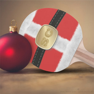 Raquete De Tênis De Mesa Papais noeis Festivos Engraçados Monograma Ping P