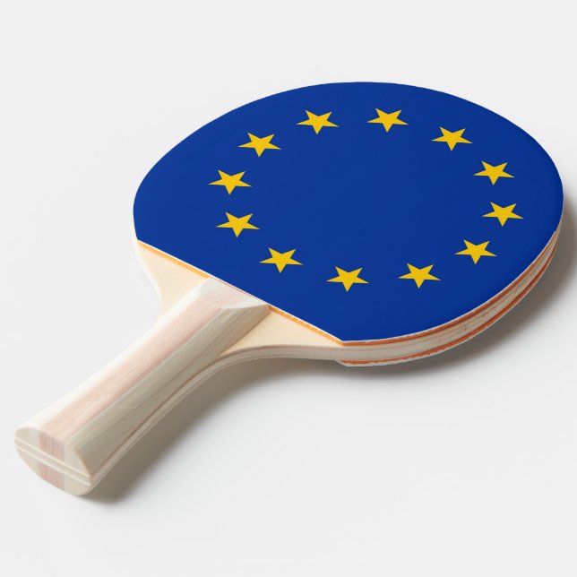Raquete De Tênis De Mesa Ping pong com bandeira da União Europeia (Frente inclinada)
