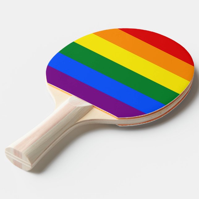 Raquete De Tênis De Mesa Ping pong com bandeira do orgulho LGBT (Frente inclinada)