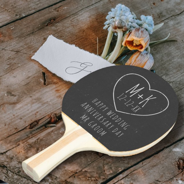 Raquete De Tênis De Mesa Ping Pong Paddle, Aniversário do Casamento Chalkbo (Criador carregado)