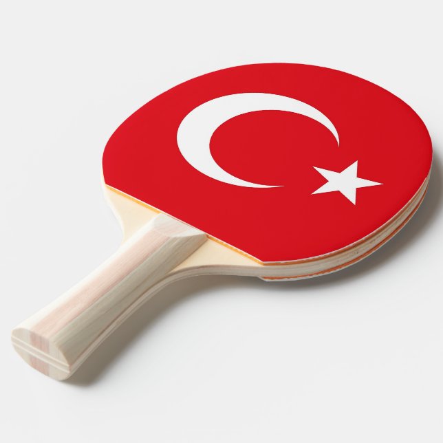 Raquete De Tênis De Mesa Ping pong paddle com bandeira da Turquia (Frente inclinada)