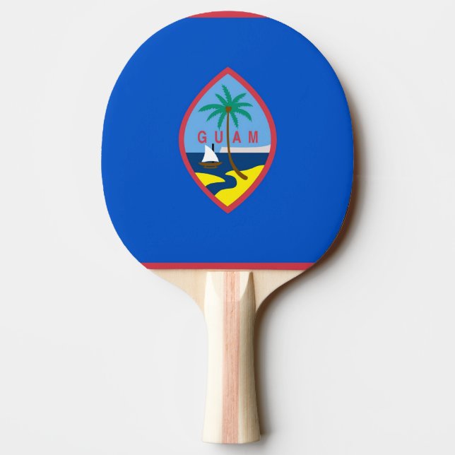 Raquete De Tênis De Mesa Ping pong paddle com bandeira de Guam, EUA (Verso)