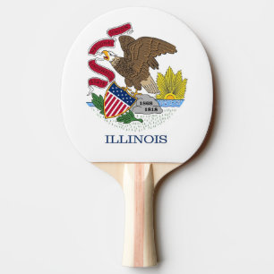 Raquete De Tênis De Mesa Ping pong paddle com Flag de Illinois, EUA
