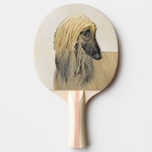 Raquete De Tênis De Mesa Pintura De Cães Afegã - Arte De Cachorro Origina