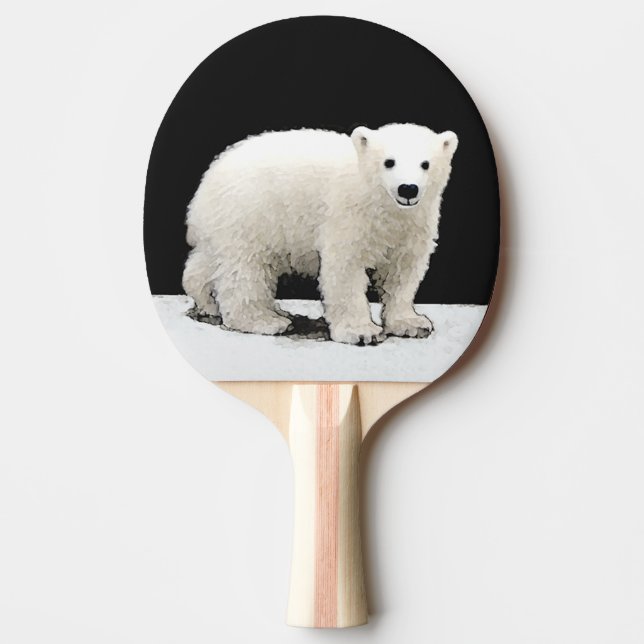 Raquete De Tênis De Mesa Polar Bear Cub Painting - Arte Original (Frente)