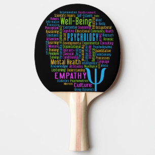 Raquete De Tênis De Mesa PSYCHOLOGY Word Cloud ping pong paddle personaliza