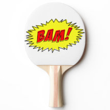 Retro Vintage Comic Bam Ping Pong Paddle
