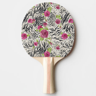 Raquete De Tênis De Mesa Rosas no teste padrão animal