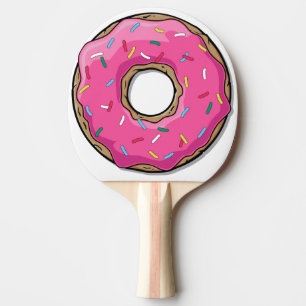 Raquete De Tênis De Mesa Rosquinha Cor-de-Rosa Com Préguas