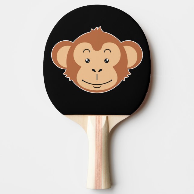 Raquete De Tênis De Mesa Rosto de Macaco (Frente)