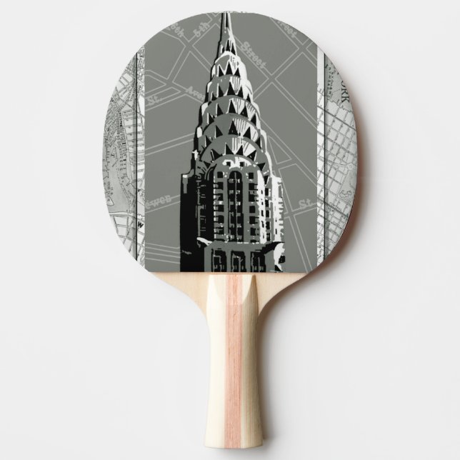 Raquete De Tênis De Mesa Ruas de Nova Iorque com o Empire State Building (Frente)