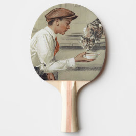 Raquete De Tênis De Mesa Seja Gentil com os Animais - Cartaz Antigo
