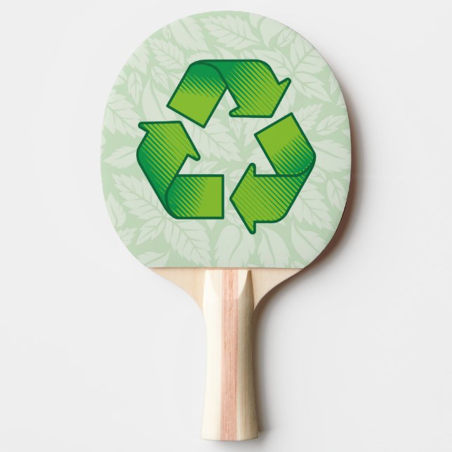 Raquete De Tênis De Mesa Símbolo de reciclagem (Frente)