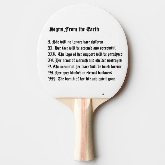 Raquete De Tênis De Mesa Sinais Da Terra (Frente)