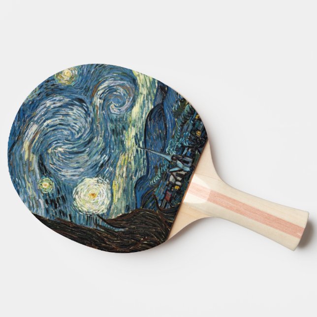 Raquete De Tênis De Mesa Starry Night por Vincent van Gogh. Arte famosa (Lateral)