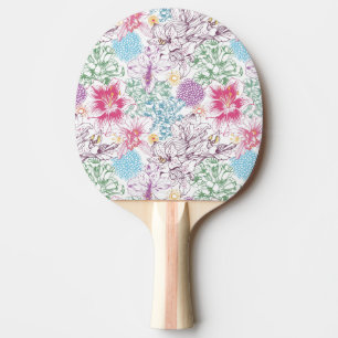 Raquete De Tênis De Mesa Teste padrão bonito com flores coloridas
