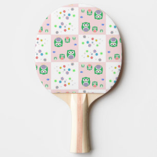 Raquete De Tênis De Mesa Teste padrão colorido da coruja para miúdos