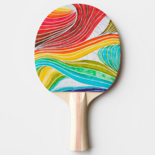 Raquete De Tênis De Mesa Teste padrão de onda tirado por pinturas da