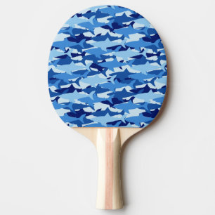 Raquete De Tênis De Mesa Teste padrão do tubarão azul