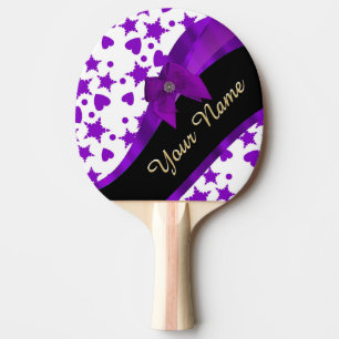 Raquete De Tênis De Mesa Teste padrão feminino manchado roxo bonito