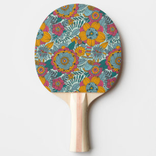 Raquete De Tênis De Mesa Teste padrão floral colorido