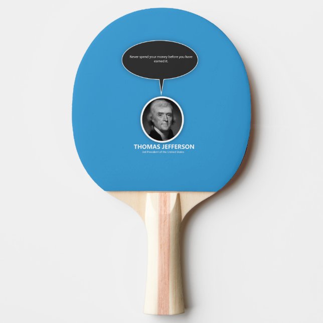 Raquete De Tênis De Mesa Thomas Jefferson Ping Pong Paddle (Frente)