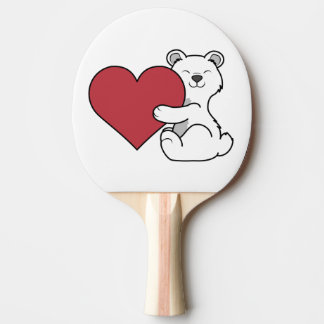 Raquete De Tênis De Mesa Urso polar do dia dos namorados com coração