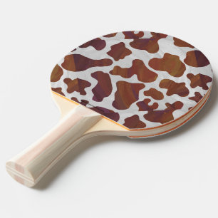 Raquete De Tênis De Mesa Vaca Castanho e Impressão Branco
