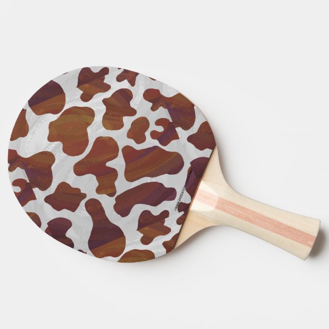 Raquete De Tênis De Mesa Vaca Castanho e Impressão Branco (Lateral)